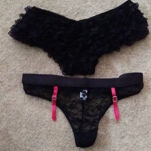 Fredericks black lace panties